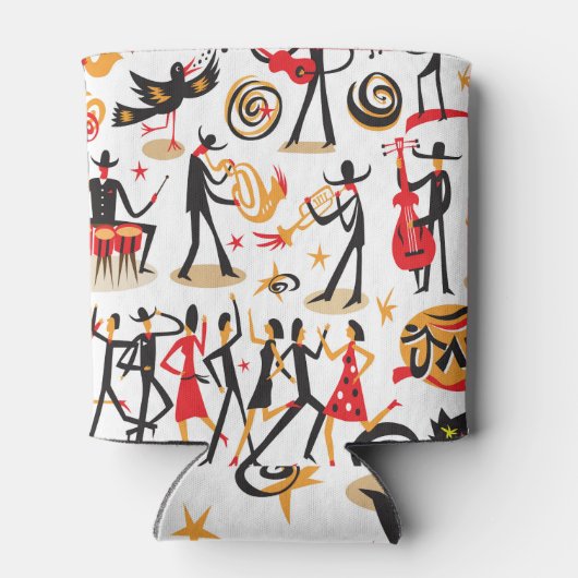 ジャズアイコンセット:白い背景を分離 缶クーラー (裏面)