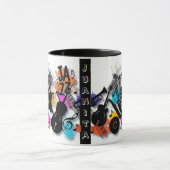 ジャズインモーション抽象芸術マグ マグカップ (中央)