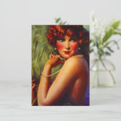 ジャズエイジのパールと羽毛のフラッパー招待状 招待状 (スタンド正面)