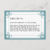 ジャズエイジの青いアートデコの結婚式の披露宴 エンクロージャーカード (裏面)