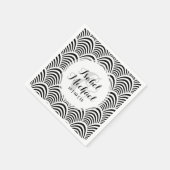 ジャズエイジアールデコエレガンスブラック&ホワイト スタンダードカクテルナプキン (角)