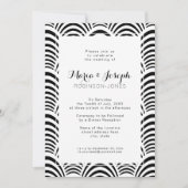 ジャズエイジアールデコエレガンスブラック&ホワイト 招待状 (正面)