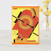 ジャズエイジアールデコ抽象芸術 カード (黄色い花)