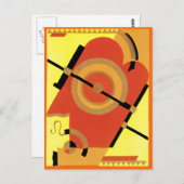 ジャズエイジアールデコ抽象芸術 ポストカード (正面/裏面)