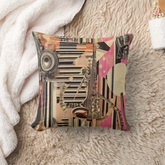 ジャズエイジミュージシャン1920年代ダダイストスタイル クッション (ブランケット)