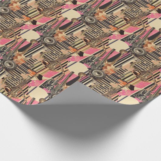 ジャズエイジミュージシャン1920年代ダダイストスタイル ラッピングペーパー (角)