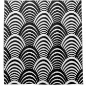 ジャズエイジモダンー20代ブラックとホワイト シャワーカーテン (正面)