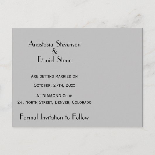 ジャズエイジングサクソフォンシティスカイライン結婚ズセット 案内ポストカード (裏面)