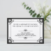 ジャズエイジ ブラック アートデコ ウェディング レセプション 招待状 (スタンド正面)