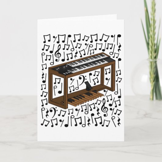 ジャズオルガンミュージカルノートオルガニストミュージシャン シーズンカード (正面)