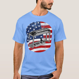 ジャズオルガンUSAフラッグオルガニストミュージシャン7月4日 Tシャツ