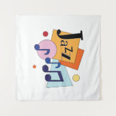 ジャズカラフルアモダンートデザイン タペストリー (正面(横))