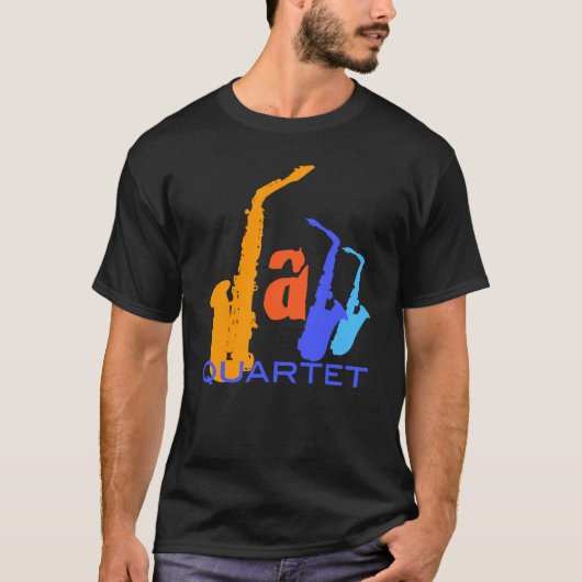 ジャズカルテサキソフォネス文字種 Tシャツ (正面)