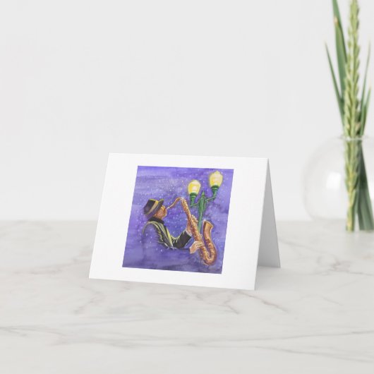 ジャズガイ空白のグリーティングカード カード (正面)