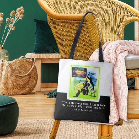 ジャズキャッツ |ダブルベース |シュバイツァー引用文トート トートバッグ