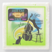 ジャズキャッツ | Double Bass Stone Coaster ストーンコースター (正面)