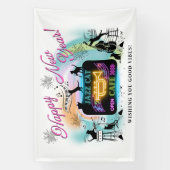 ジャズキャットカフェ新年のバナー 横断幕 (縦)