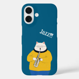 ジャズキャットパーソナライズされた、 iPhone 16ケース