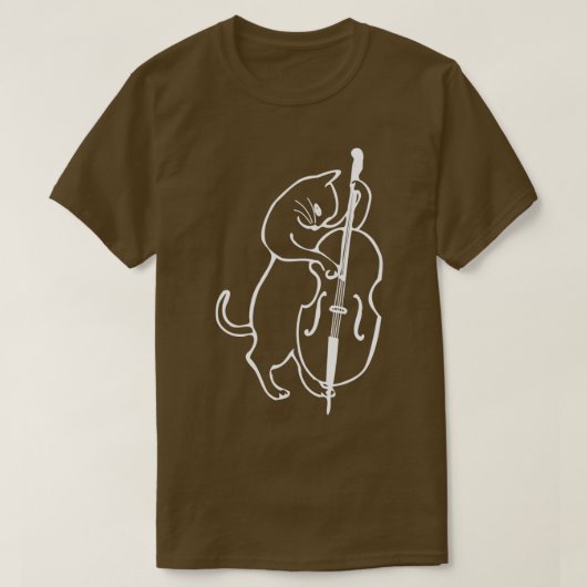 ジャズキャッ遊トのアップライトダブルベース  Tシャツ (デザイン正面)