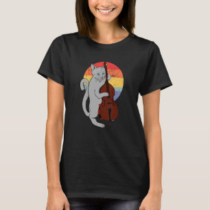 ジャズキャッ遊トアップライトベースクラシックミュシクールチ Tシャツ