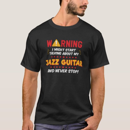ジャズギタリスト音楽ジョークグラフィック Tシャツ (正面)