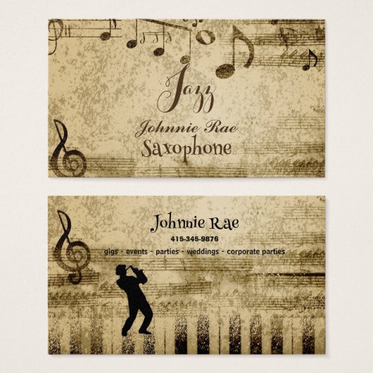 ジャズサキソフォーンシート音楽の採用 (正面&裏面)