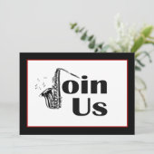 ジャズサキソフォーンジョインアメリカパーティの招待状 招待状 (スタンド正面)