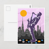 ジャズサクソフォンミュージシャン ポストカード (正面/裏面)