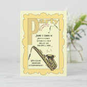 ジャズサクソフォーンのパーティの招待状 招待状 (スタンド正面)