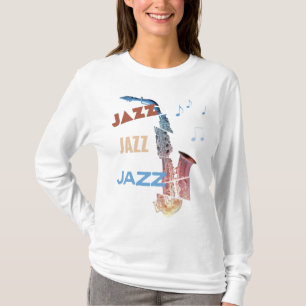 ジャズサックスモダンアート Tシャツ