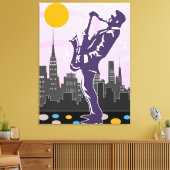 ジャズサックス奏者 キャンバスプリント (インサイチュ (リビング))