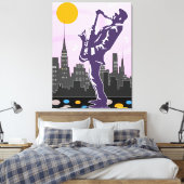 ジャズサックス奏者 キャンバスプリント (インサイチュ (寝室))