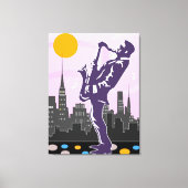 ジャズサックス奏者 キャンバスプリント (正面)