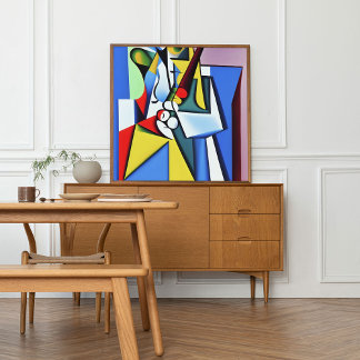 ジャズサックス奏者 キュービスト・アートby Kubilay An ポスター