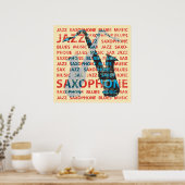 ジャズサックス ポスター (キッチン)