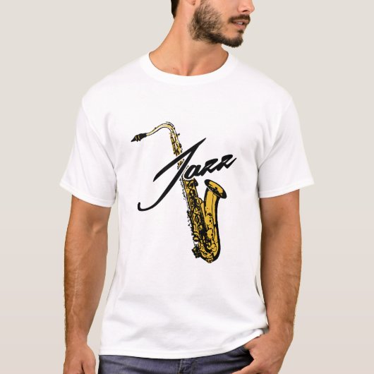 ジャズサックス Tシャツ (正面)