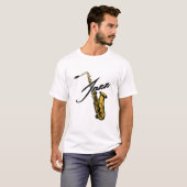 ジャズサックス Tシャツ (正面フル)