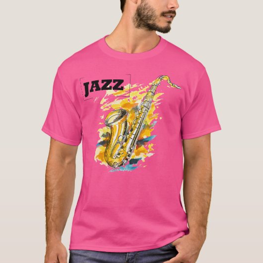 ジャズサックス Tシャツ (正面)