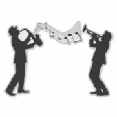 ジャズシルエットミュージシャントランペット シール (正面)