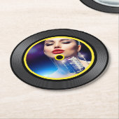 ジャズシンガービニールレコード ラウンドペーパーコースター (アングル)