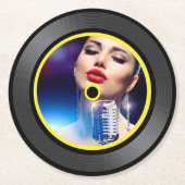 ジャズシンガービニールレコード ラウンドペーパーコースター (正面)