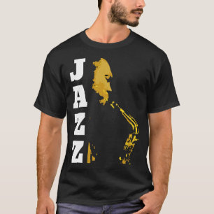 ジャズジャズ音楽サクソフォーンサックス音楽家音楽 Tシャツ