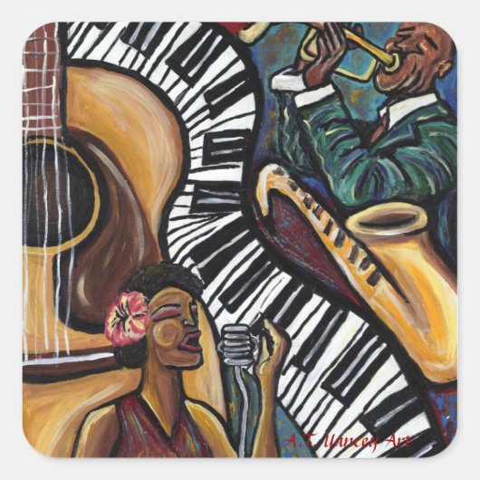 ジャズステッカー スクエアシール (正面)