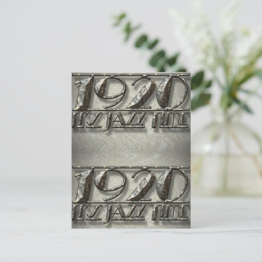 ジャズタイム1920ダンスミュージックスタイル看板 ポストカード (スタンド正面)
