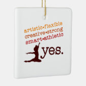 ジャズダンサーの芸術的で創造的な正方形 セラミックオーナメント (右)