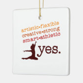 ジャズダンサーの芸術的で創造的な正方形 セラミックオーナメント (左)