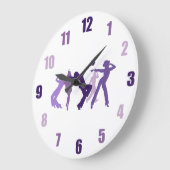 ジャズダンサーイラストレーション ラージ壁時計 (傾斜)