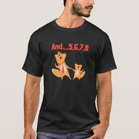 ジャズダンスキツネファミリー踊りインストラクター Tシャツ (正面)