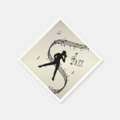 ジャズダンスゴールデンミュージックナプキンス スタンダードカクテルナプキン (角)