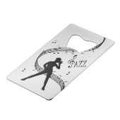 ジャズダンスシルバー クレジットカード栓抜き (正面アングル)